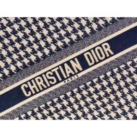 Dior Women Dior Book Tote Black and Beige Houndstooth Embroidery