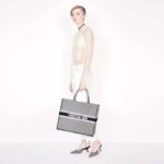 Dior Women Dior Book Tote Black and White Houndstooth Embroidery - Image 11