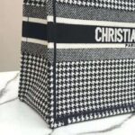 Dior Women Dior Book Tote Black and White Houndstooth Embroidery - Image 9
