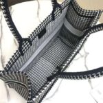 Dior Women Dior Book Tote Black and White Houndstooth Embroidery - Image 6