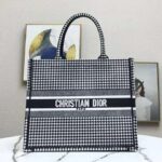 Dior Women Dior Book Tote Black and White Houndstooth Embroidery - Image 2