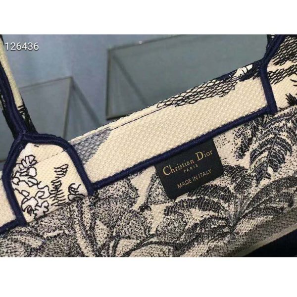 Dior Women Dior Book Tote Blue Palm Tree Toile De Jouy Embroidery (1)