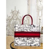 Dior Women Dior Book Tote Dioramour Graffiti Latte Multicolor Embroidery