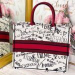 Dior Women Dior Book Tote Dioramour Graffiti Latte Multicolor Embroidery - immagine 3