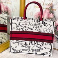 Dior Women Dior Book Tote Dioramour Graffiti Latte Multicolor Embroidery