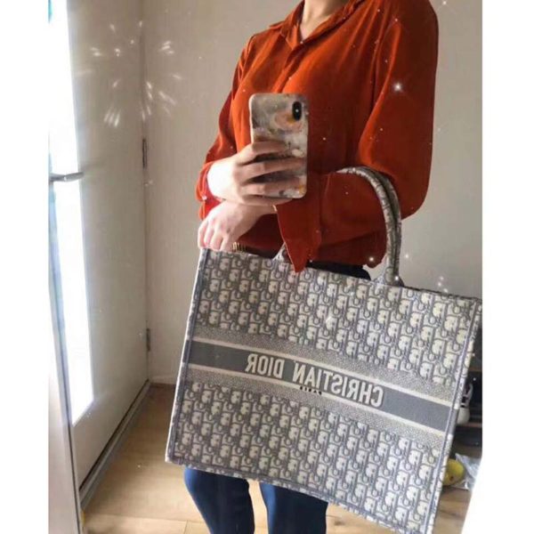 dior grey oblique book tote