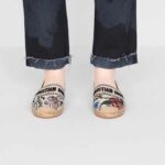 Dior Women Dior Granville Espadrille Embroidered 'Christian Dior' Signature-Beige - Image 9