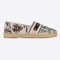 Dior Women Dior Granville Espadrille Embroidered 'Christian Dior' Signature-Beige