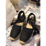 Dior Women Dior Granville Espadrille Laces Oblique Embroidered Cotton-Black - Image 4