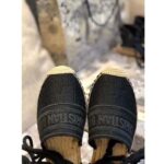 Dior Women Dior Granville Espadrille Laces Oblique Embroidered Cotton-Black - Image 6