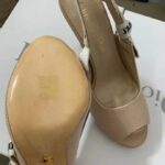 Dior Women J'Adior Heeled Sandal Nude Technical Fabric Embroidered Cotton Flat Bow - Image 10