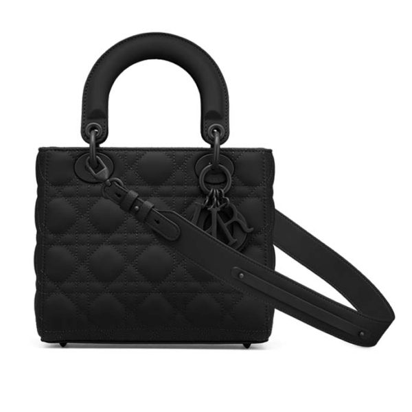 Dior Women Lady Dior My ABCDior Bag Ultramatte Cannage Calfskin-Black