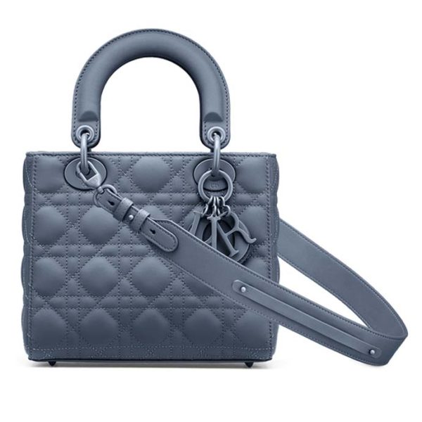 Dior Women Lady Dior My ABCDior Bag Ultramatte Cannage Calfskin-Navy