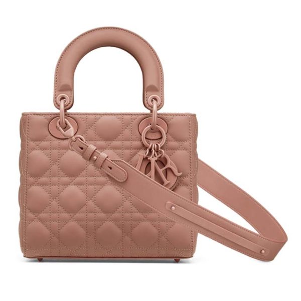 Dior Women Lady Dior My ABCDior Bag Ultramatte Cannage Calfskin-Pink