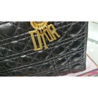 Dior Women Large Lady Dior Bag Black Cannage Patent Calfskin