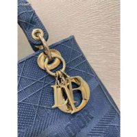 Dior Women Medium Lady D-Lite Bag Cannage Embroidery-Navy