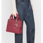 Dior Women Medium Lady D-Lite Bag Cannage Embroidery-Rose - immagine 8