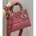 Dior Women Medium Lady D-Lite Bag Cannage Embroidery-Rose - immagine 2