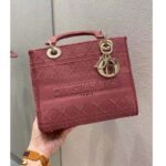 Dior Women Medium Lady D-Lite Bag Cannage Embroidery-Rose - immagine 4