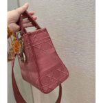 Dior Women Medium Lady D-Lite Bag Cannage Embroidery-Rose - immagine 6