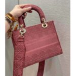 Dior Women Medium Lady D-Lite Bag Cannage Embroidery-Rose - immagine 3