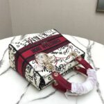 Dior Women Medium Lady D-Lite Dioramour Bag Latte Multicolor Graffiti Embroidery - Image 3