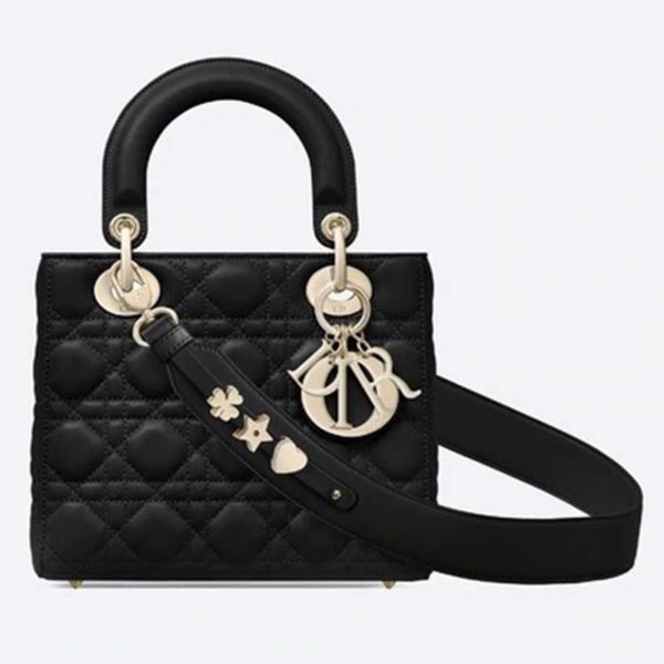 Dior Women My ABCDior Lady Dior Bag Cannage Lambskin-Black
