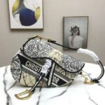 Dior Women Saddle Bag Blue Multicolor Dior Around the World Embroidery - Image 3