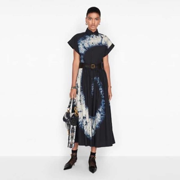 Dior Women Saddle Bag Blue Multicolor Tie & Dior Embroidery (2)