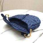 Dior Women Saddle Bag Denim Blue Dior Oblique-Embroidered Canvas - Image 6