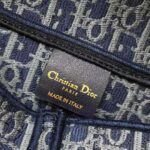 Dior Women Saddle Bag Denim Blue Dior Oblique-Embroidered Canvas - Image 12