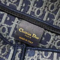 Dior Women Saddle Bag Denim Blue Dior Oblique-Embroidered Canvas