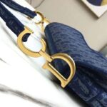 Dior Women Saddle Bag Denim Blue Dior Oblique-Embroidered Canvas - Image 11