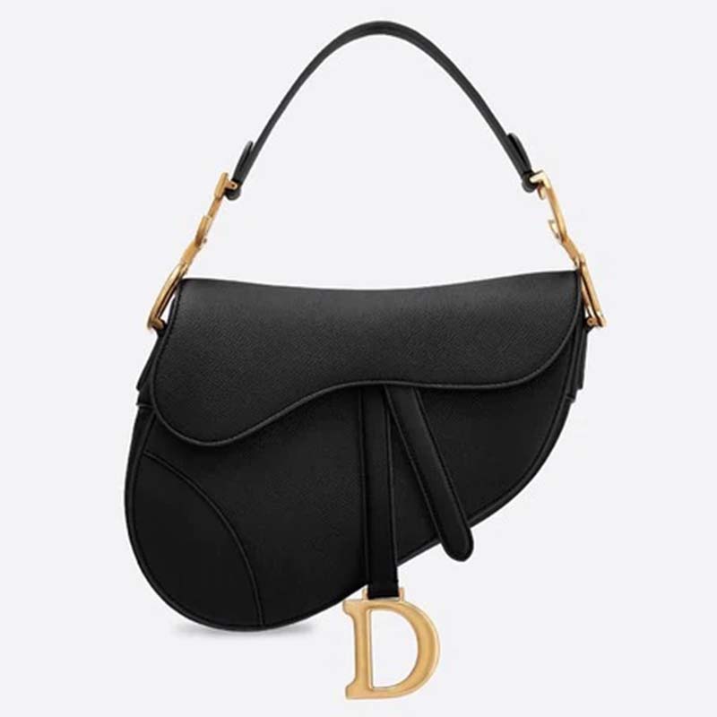 dior saddle bag grained leather