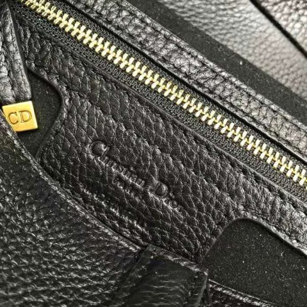 Dior Women Saddle Bag in Black Embossed Grained Calfskin (10)
