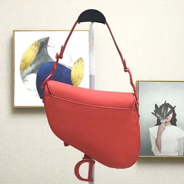 Dior Women Saddle Bag in Cherry Red Ultramatte Calfskin (4)