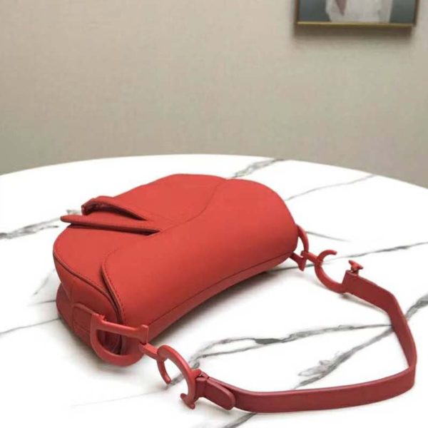 Dior Women Saddle Bag in Cherry Red Ultramatte Calfskin (6)