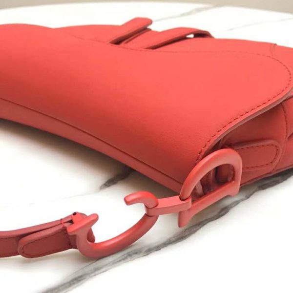 Dior Women Saddle Bag in Cherry Red Ultramatte Calfskin (7)
