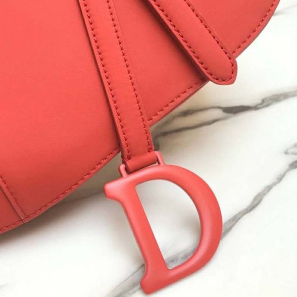 Dior Women Saddle Bag in Cherry Red Ultramatte Calfskin (8)