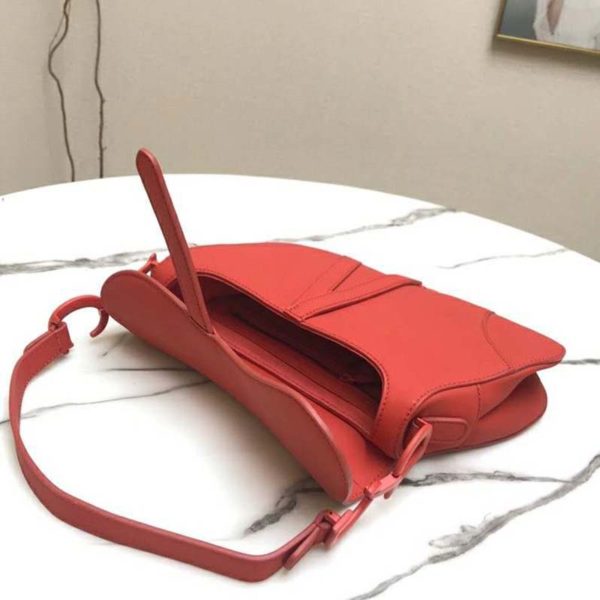 Dior Women Saddle Bag in Cherry Red Ultramatte Calfskin (9)