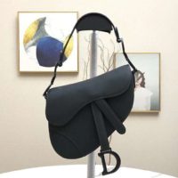 Dior Women Saddle Bag in Matte Black Ultramatte Calfskin