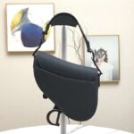 Dior Women Saddle Bag in Matte Black Ultramatte Calfskin - Image 3