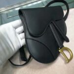 Dior Women Saddle Belt Clutch in Black Embossed Grained Calfskin - Image 5