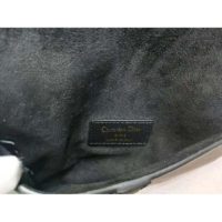 Dior Women Saddle Belt Clutch in Black Embossed Grained Calfskin