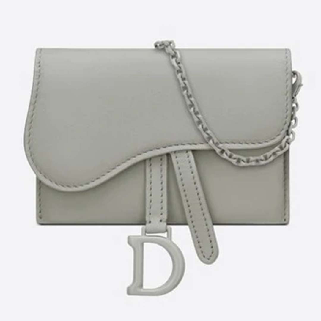 Dior Women Saddle Nano Pouch Gray Stone Ultramatte CalfskinGreen