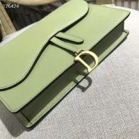 Dior Women Saddle Nano Pouch Gray Stone Ultramatte Calfskin-Green