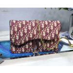 Dior Women Saddle Pouch Red Dior Oblique Jacquard - Image 2