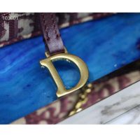 Dior Women Saddle Pouch Red Dior Oblique Jacquard