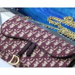 Dior Women Saddle Pouch Red Dior Oblique Jacquard - Image 6
