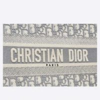 Dior Women Small Dior Book Tote Gray Dior Oblique Embroidery